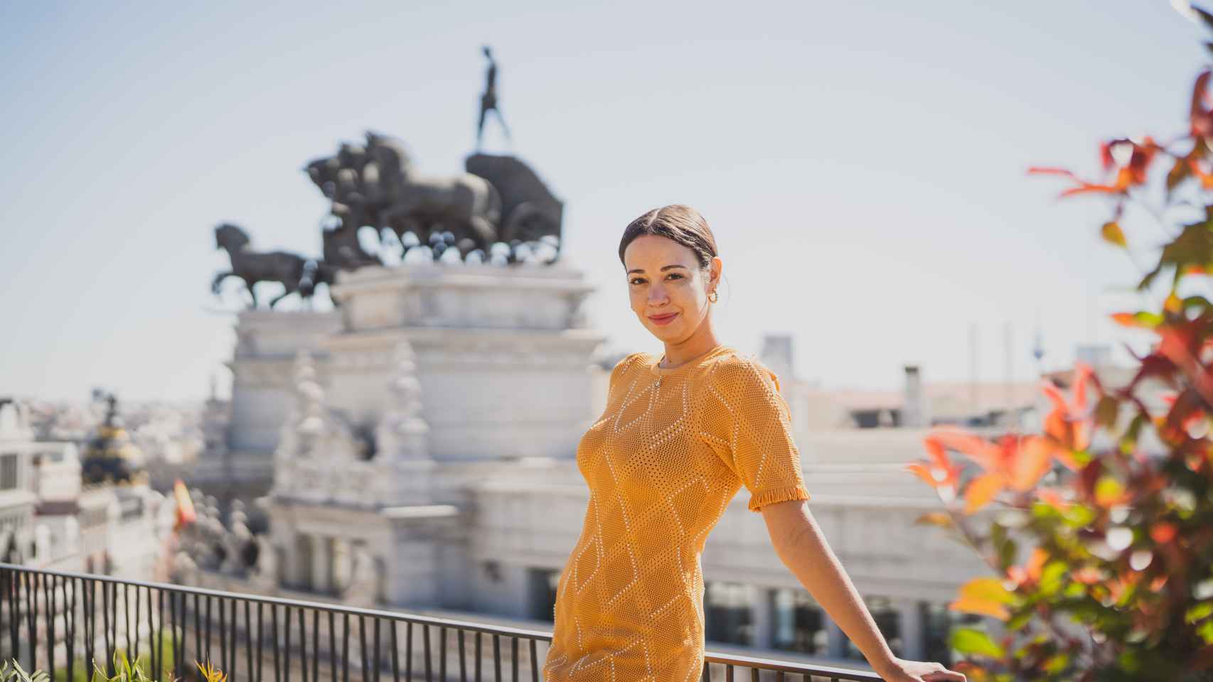 La soprano Nadine Sierra en la terraza de un hotel del centro de Madrid