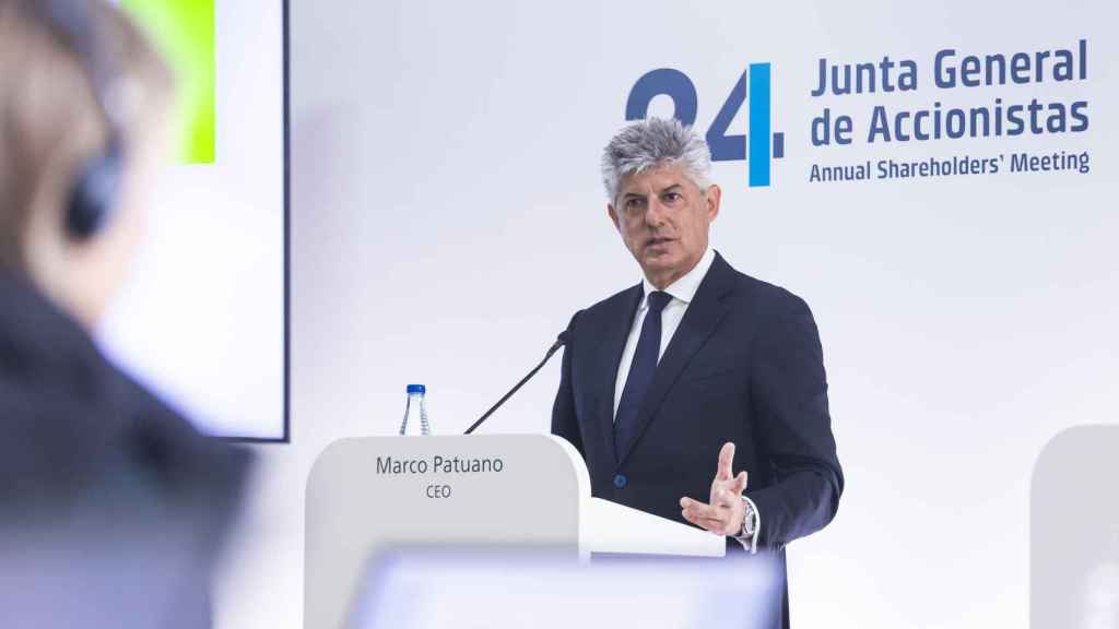 Marco Patuano, consejero delegado de Cellnez, en la rueda de prensa previa a la junta de acciones de 2024.