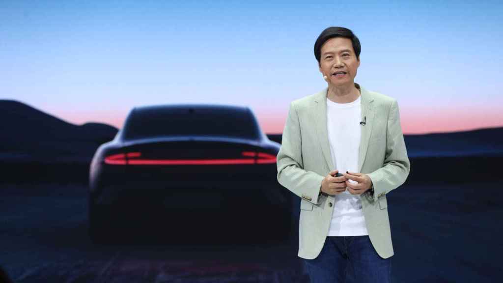 Lei Jun, CEO de Xiaomi, durante la presentación de la marca en el salón del automóvil de Beijing