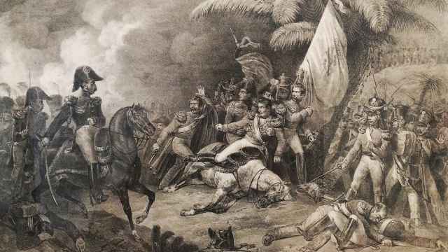 Grabado de Denis Auguste Marie Raffet sobre la batalla de Ayacucho de 1824.