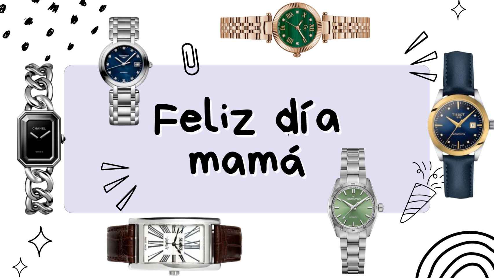 Montaje de relojes para el Día de la Madre