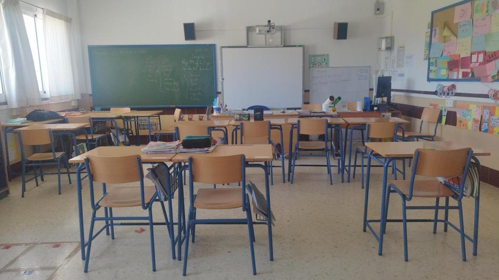 Un aula unitaria de uno de estos colegios rurales en Málaga.