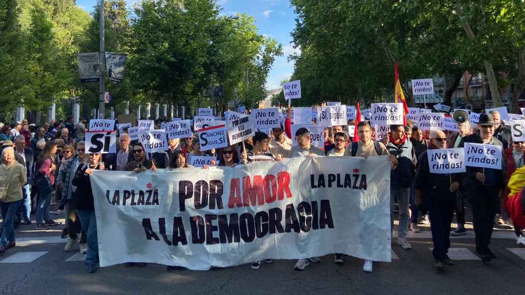 Manifestación en apoyo a Pedro Sánchez.