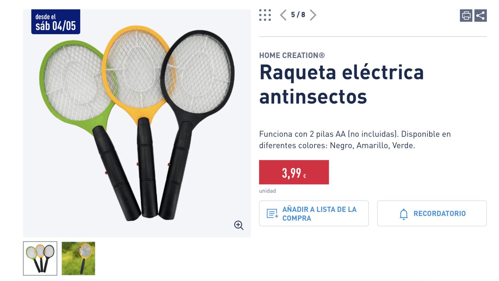 ¡Llega el verano y con él los mosquitos! combátelos con la raqueta eléctrica de Aldi por solo 3,99€