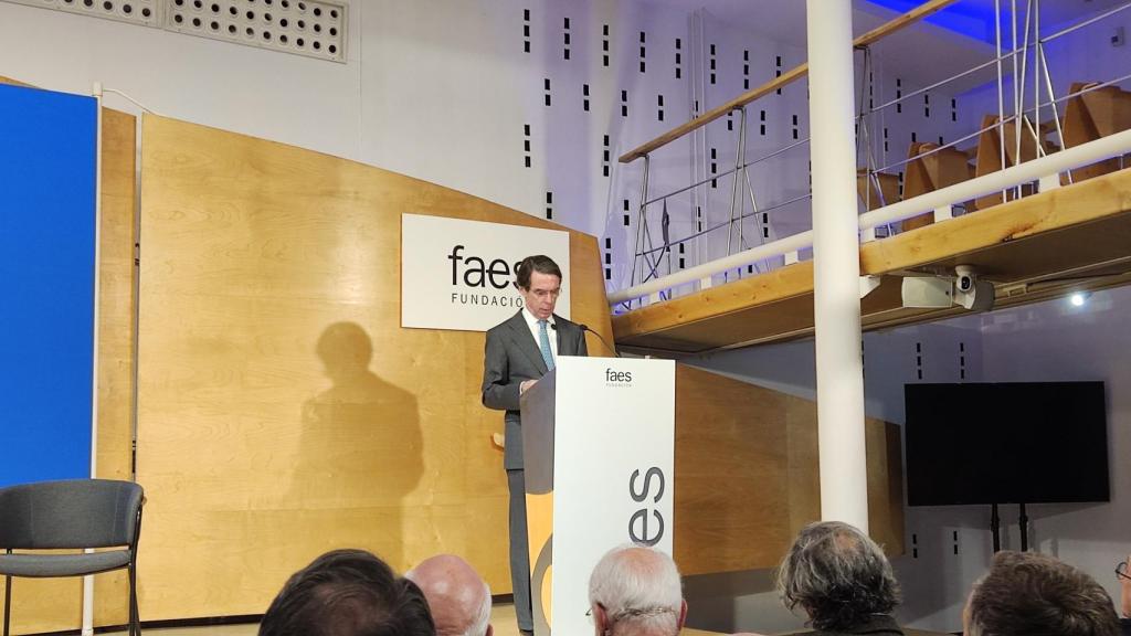 José María Aznar, durante el acto de clausura del ciclo organizado por FAES