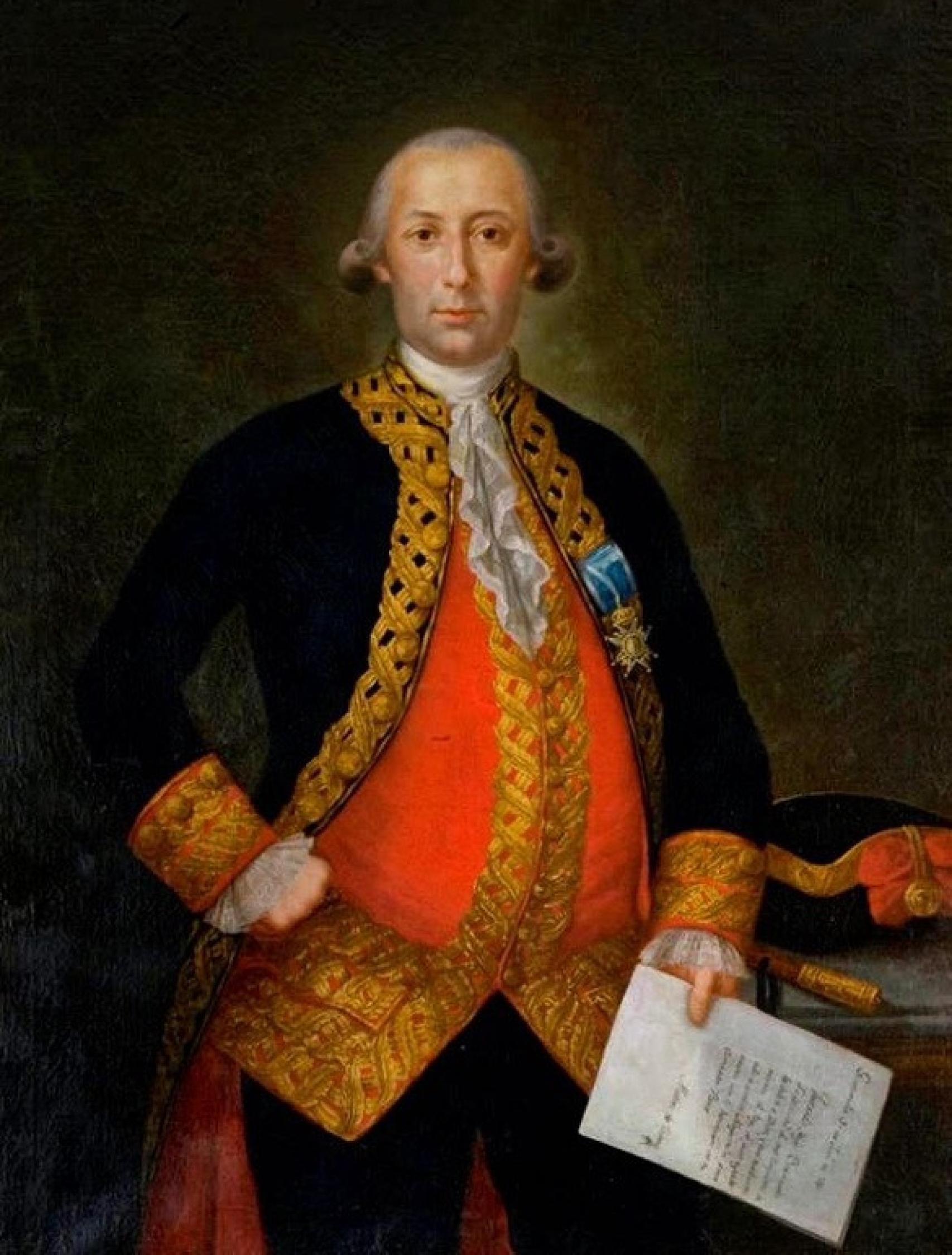 Virrey Bernardo de Gálvez retratado por  Mariano Salvador Maella. S. XVIII