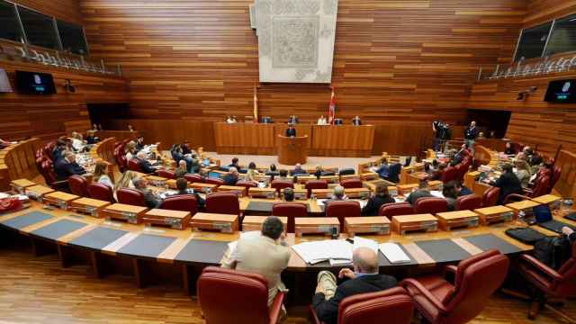 Imagen de la sesión plenaria de este lunes en las Cortes de Castilla y León.