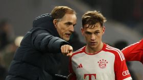 Thomas Tuchel con Kimmich en un partido del Bayern Múnich
