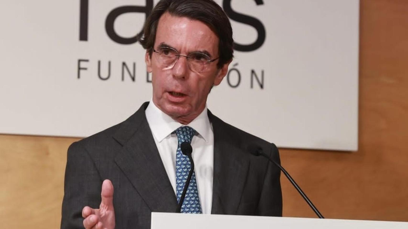 Aznar, durante su discurso en la clausura del ciclo organizado por la Fundación FAES