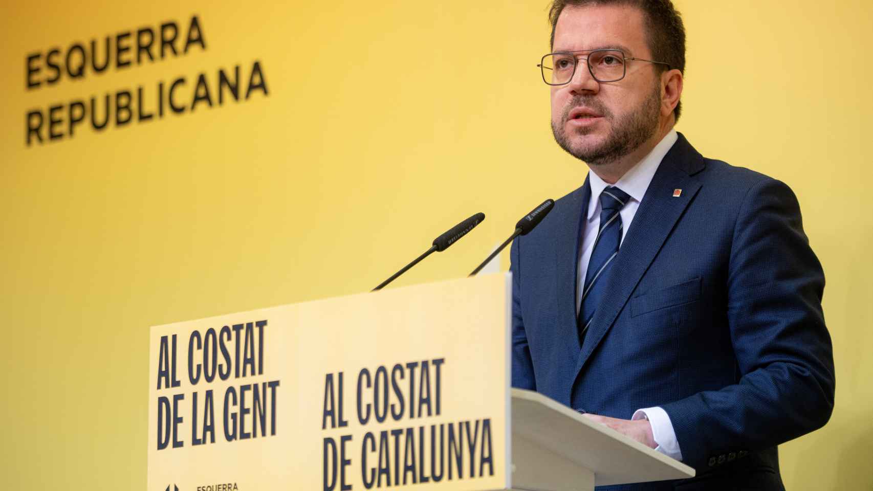 El presidente de la Generalitat de Cataluña y candidato de ERC a la reelección, Pere Aragonès.