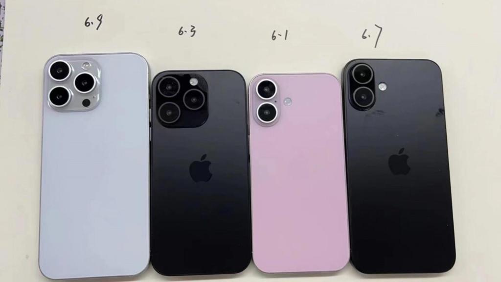Los tamaños del iPhone 16.