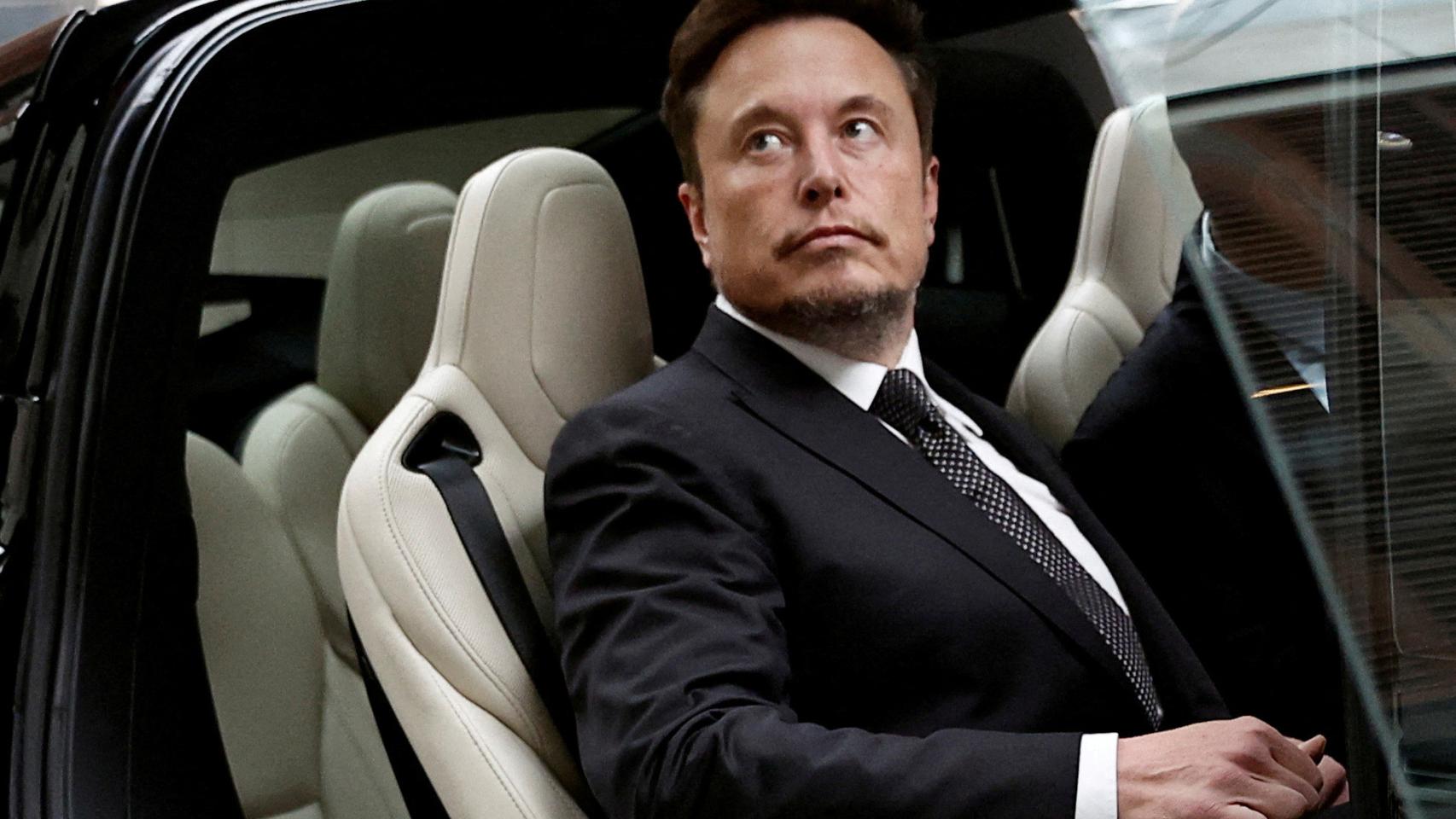 Elon Musk a su llegada a Beijing