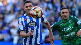 Imagen del partido entre el Deportivo y el Arenteiro.