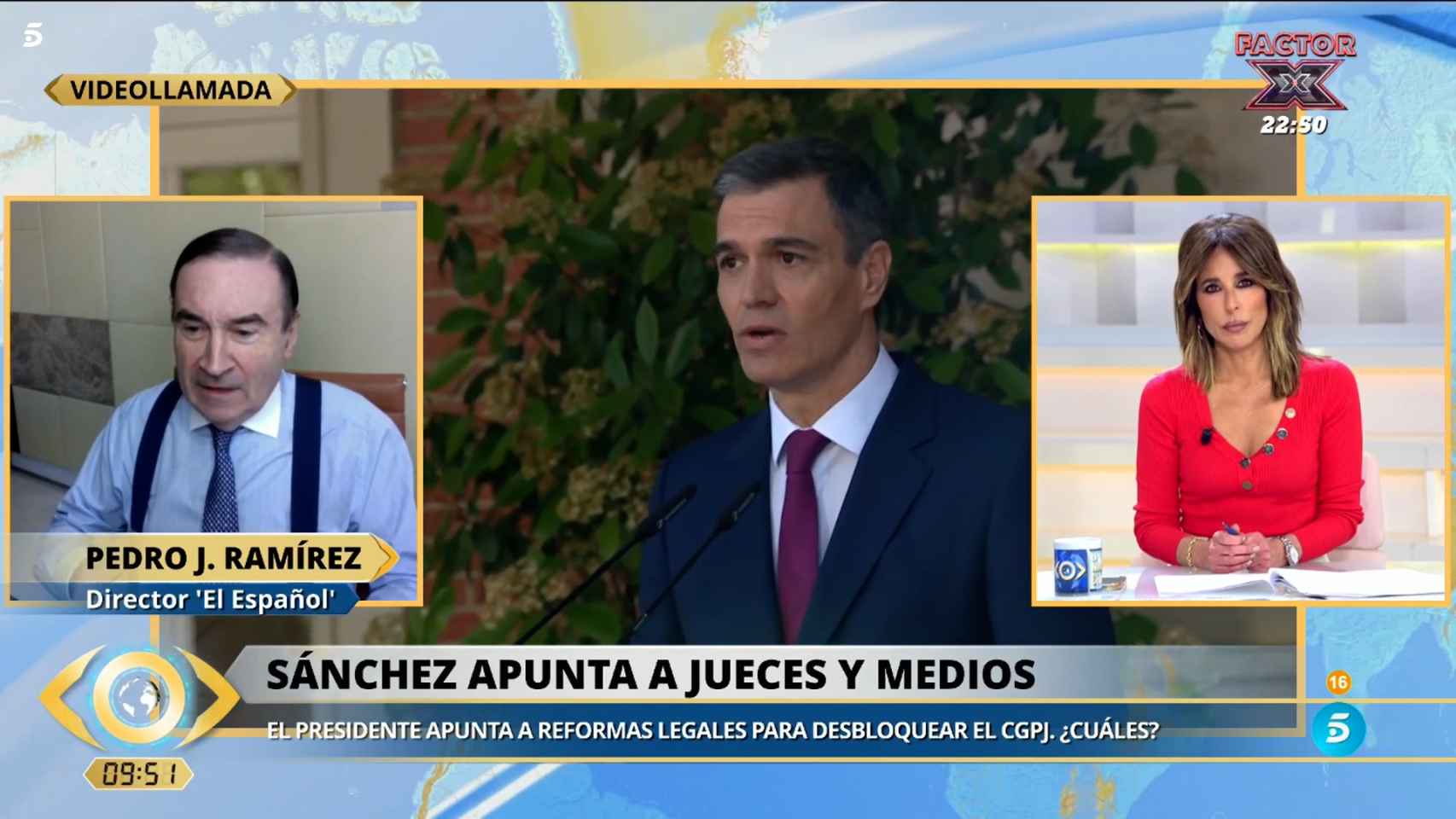 Pedro J. Ramírez en un momento de su entrevista en el programa de Ana Terradillos, este martes.