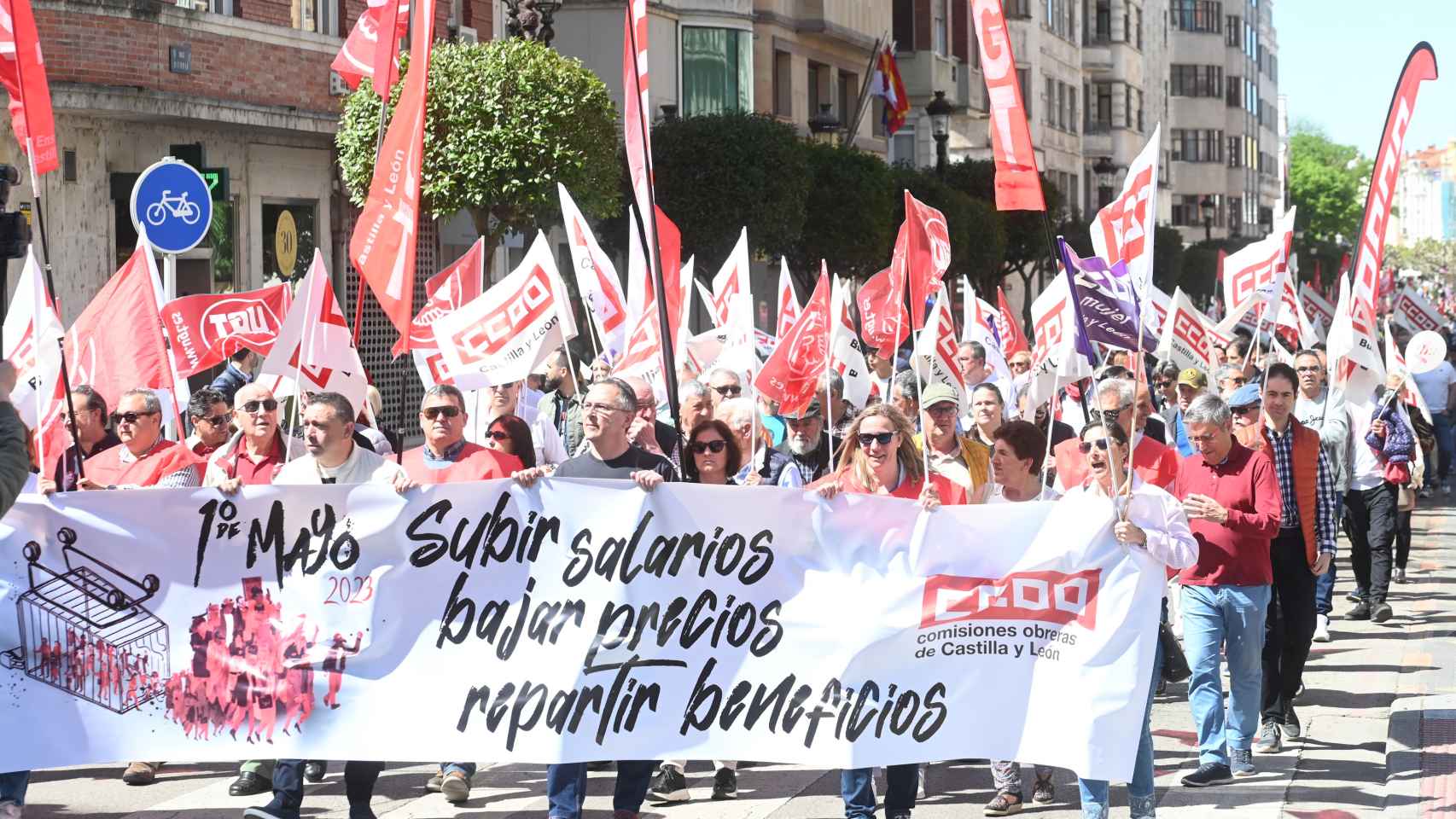 Movilizaciones convocadas por UGT y CCOO con motivo del Primero de Mayo en Burgos el pasado año