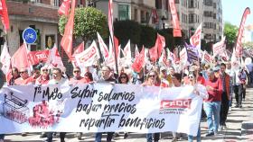 Manifestación en Burgos de CCOO y UGT el pasado 2023 por el 1 de mayo