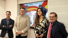 La concejala de Turismo, Blanca Jiménez, el diputado de Deportes, Francisco Javier González, el director de Comunicación de Caja Rural de Zamora, Narciso Prieto, y Fernando Pérez Diez, de la Real Sociedad Hípica, presentan el CSN5* Valladolid