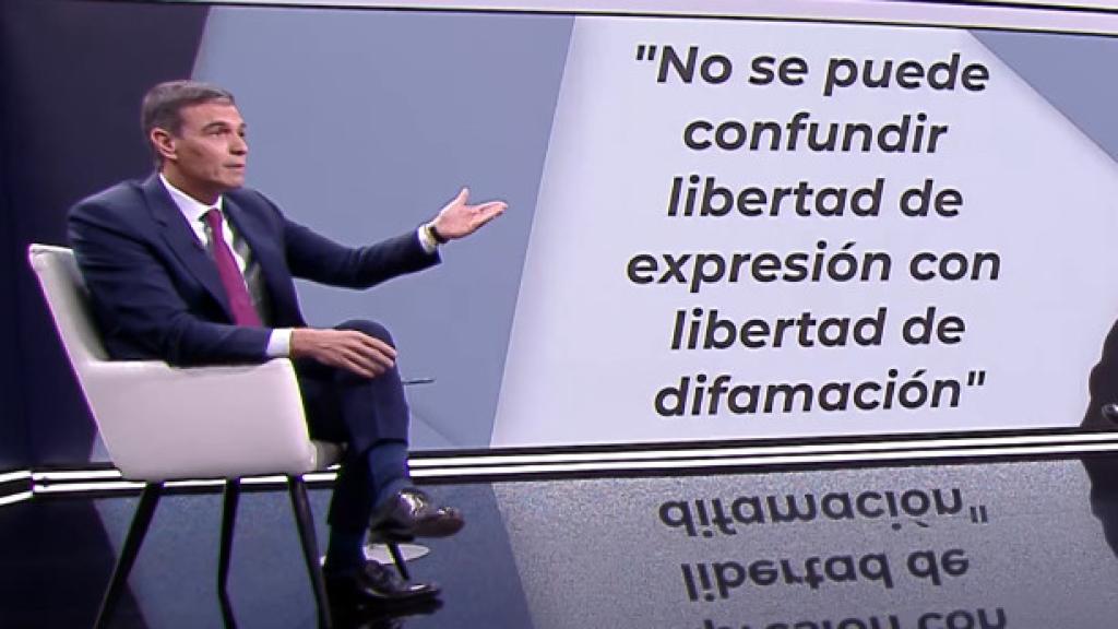 Pedro Sánchez durante su entrevista en TVE del pasado lunes.