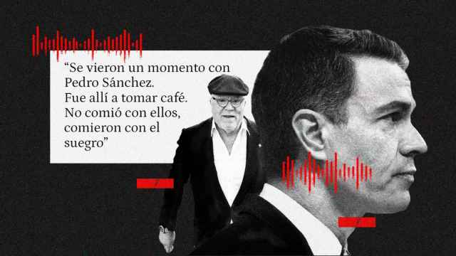 Villarejo y sus palabras sobre la reunión de Pedro Sánchez con la 'Policía patriótica' en un fotomontaje.
