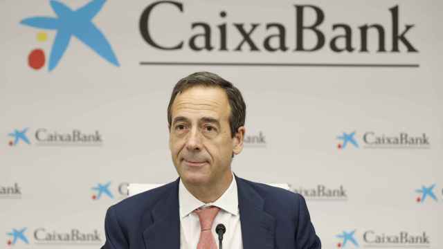 Gonzalo Gortázar, durante la presentación de resultados del primer trimestre de CaixaBank. EE
