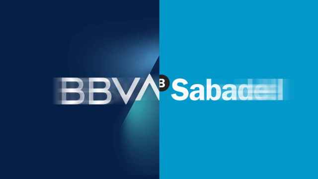Montaje con los logos de BBVA y Sabadell.