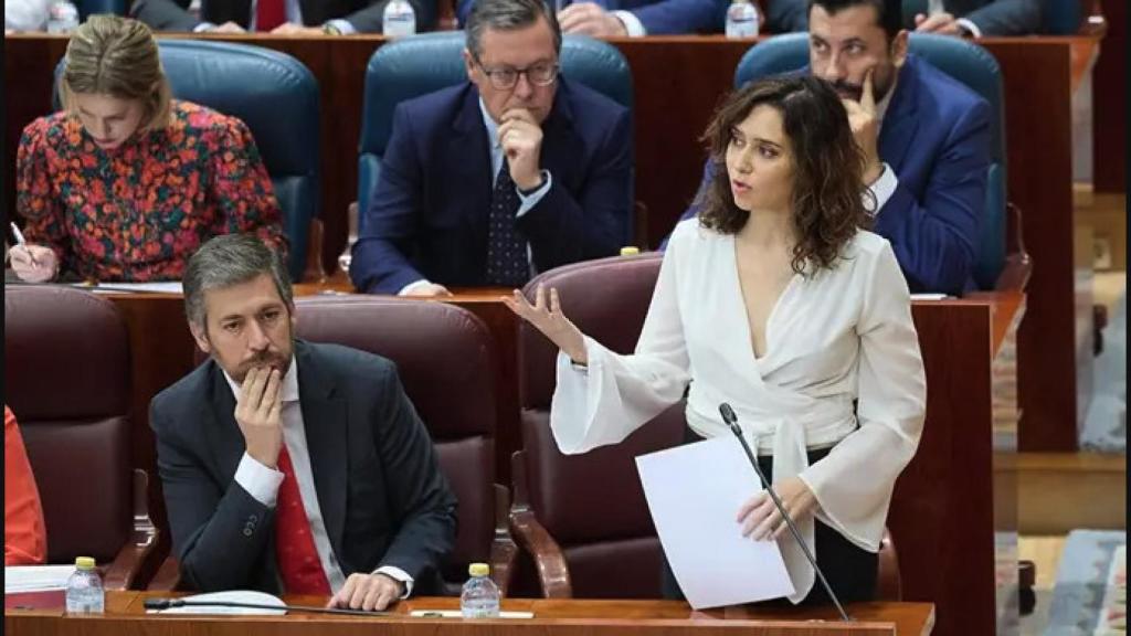 Isabel Díaz Ayuso, presidenta de la Comunidad de Madrid, en la Asamblea.