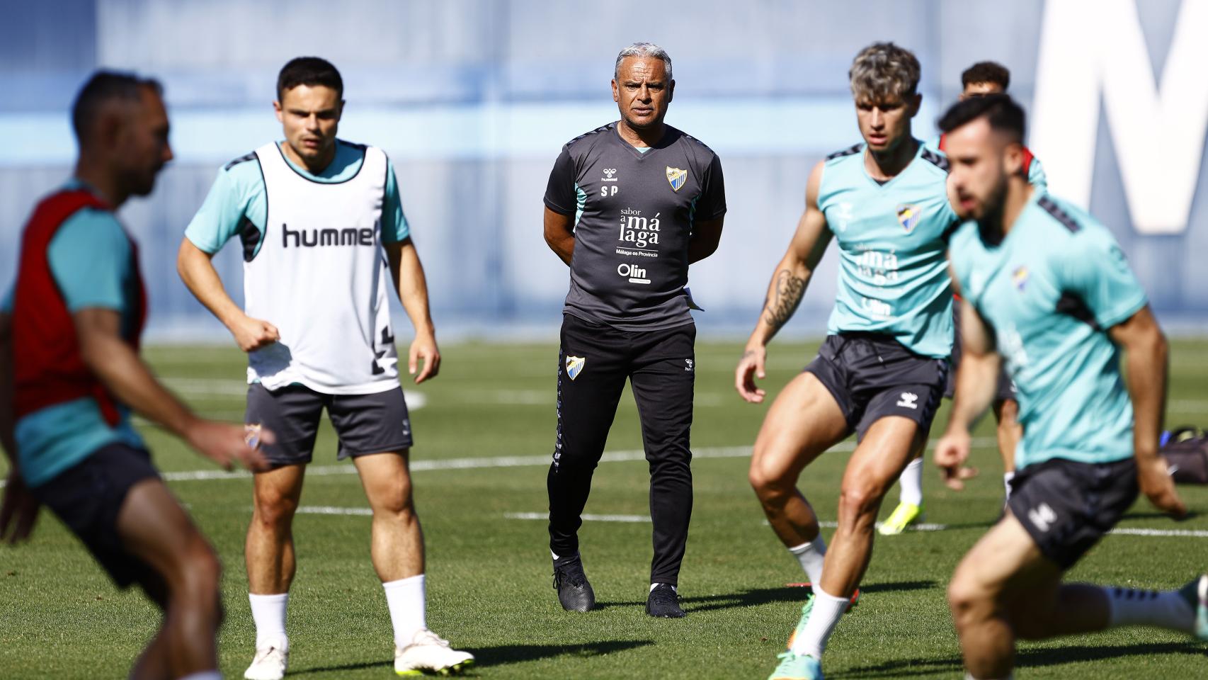 Sergio Pellicer durante un entrenamiento con el Málaga CF