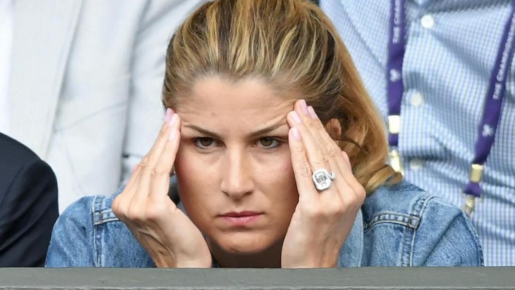 Mirka Federer en un partido de Roger Federer