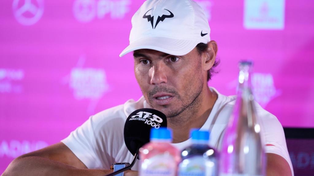 Rafa Nadal, en la rueda de prensa de Mutua Madrid Open