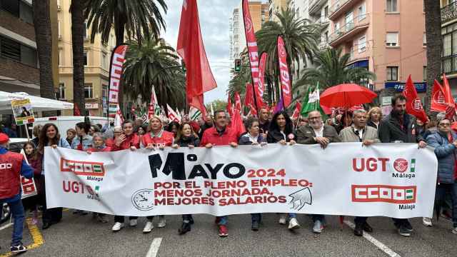 Movilización sindical en Málaga este 1 de mayo.