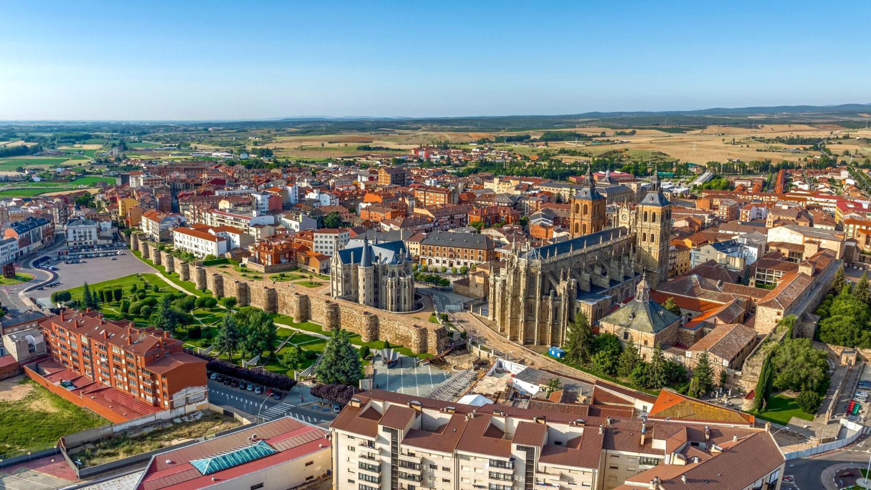 Vista panorámica de Astorga, León.