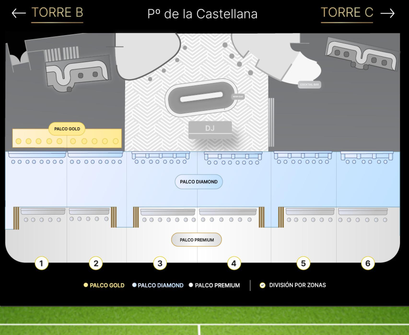 Plano del Palco VIP del nuevo Bernabéu