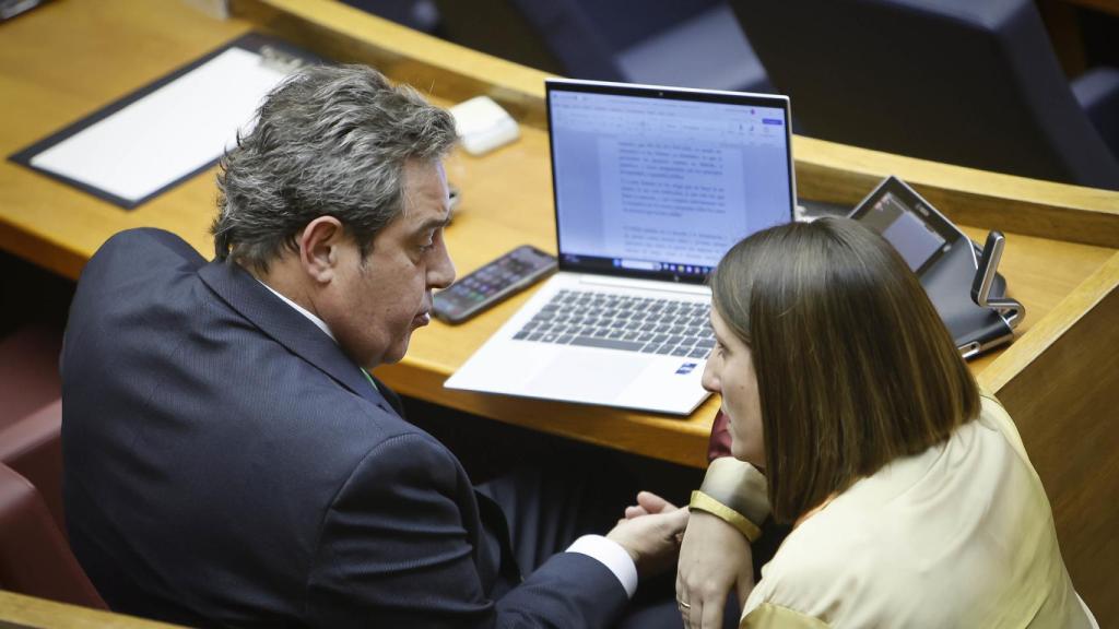 Los diputados de Vox José María Llanos y Ana Vega en las Cortes.