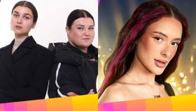 Alyona Alyona y Jerry Heil y Eden Golan en los posados oficiales de Eurovisión 2024.