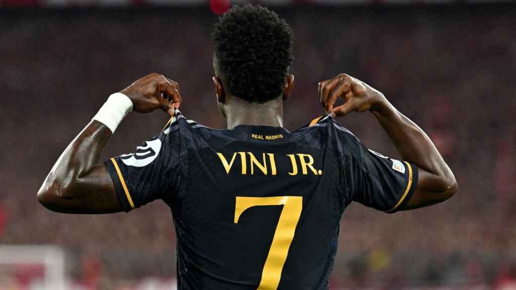 Vinicius celebra uno de sus dos goles en Múnich