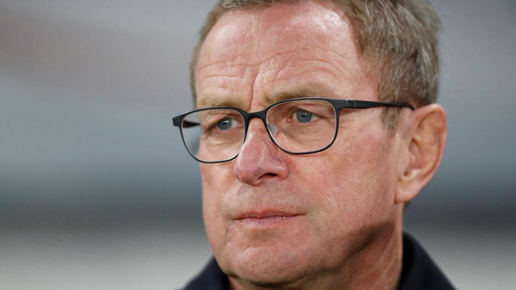 Ralf Rangnick, durante un encuentro de la selección austríaca.