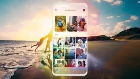 Móvil con app de Google Fotos
