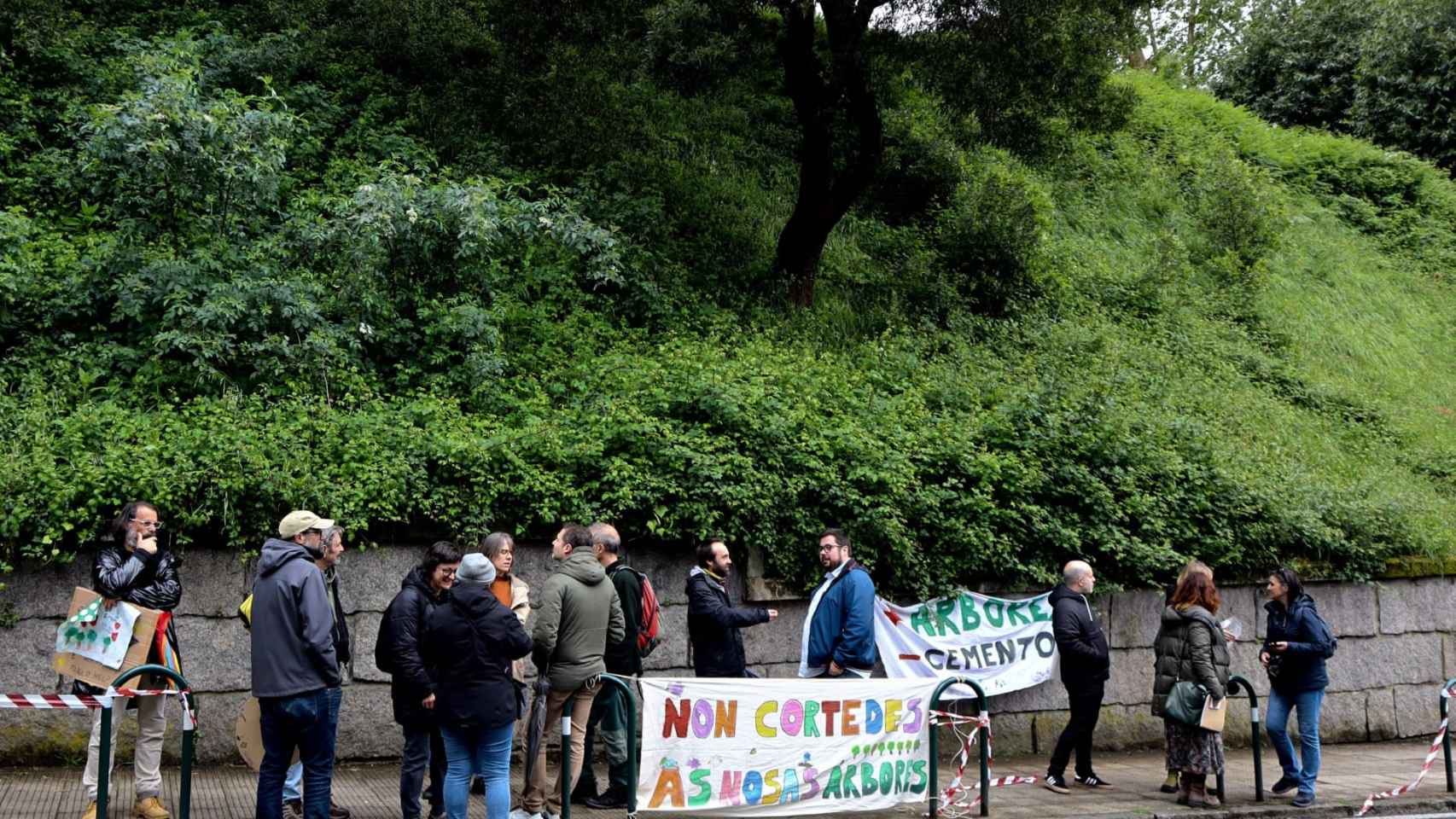 Concentración contra la tala de árboles en la Falperra.