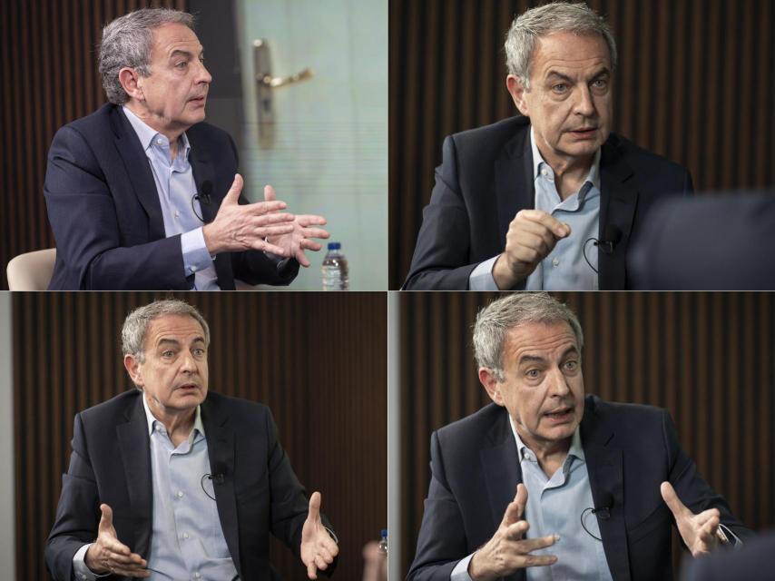 Varios momentos de la entrevista a José Luis Rodríguez Zapatero