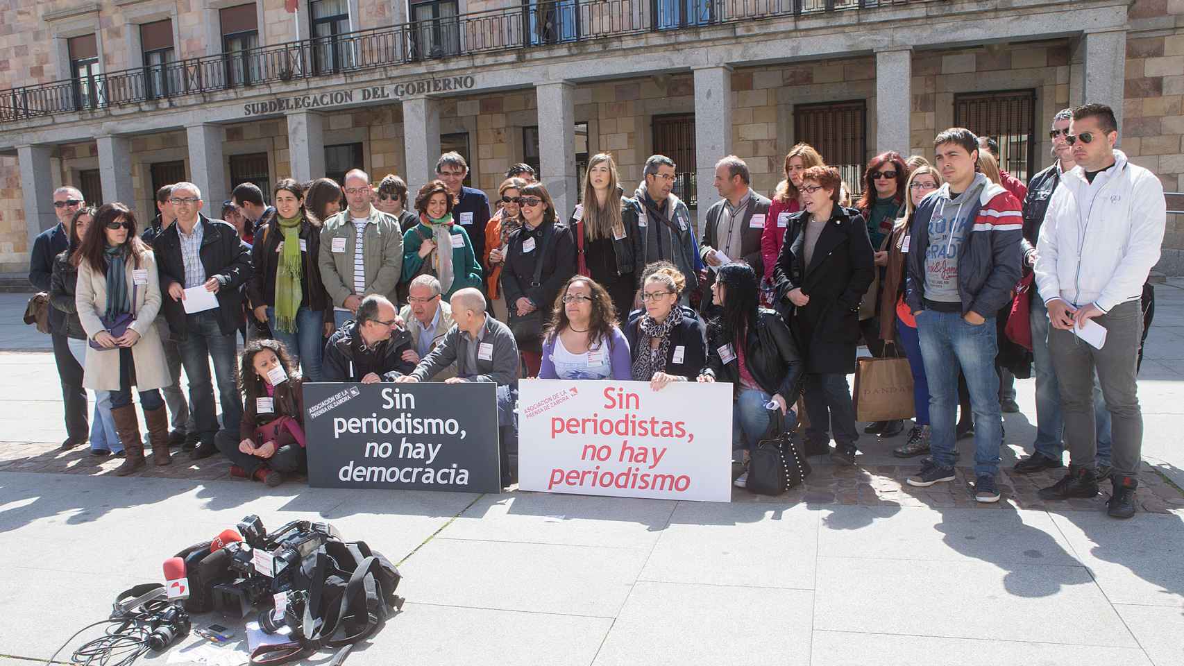 Concentración de periodistas en Zamora con motivo del Día Mundial de la Libertad de Prensa hace unos años
