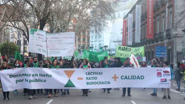 Manifestación del 27 de febrero de 2024 convocada por los sindicatos CGT, STEM y CNT por una educación pública y de calidad en Madrid.