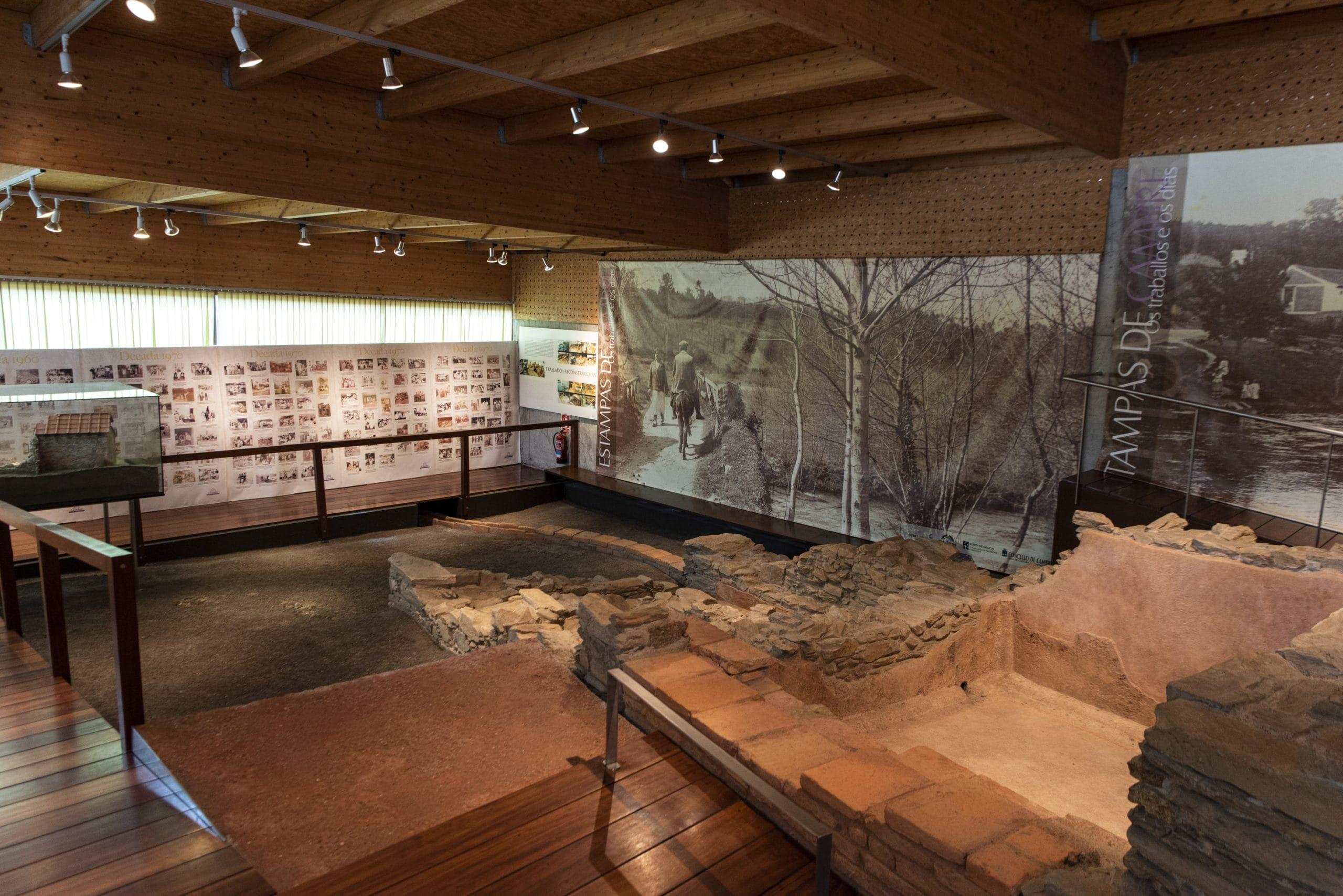 Vista del interior del Museo Arqueológico y la villa romana. Foto: Concello de Cambre