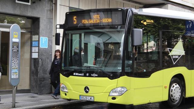 Parada de bus en Santiago.