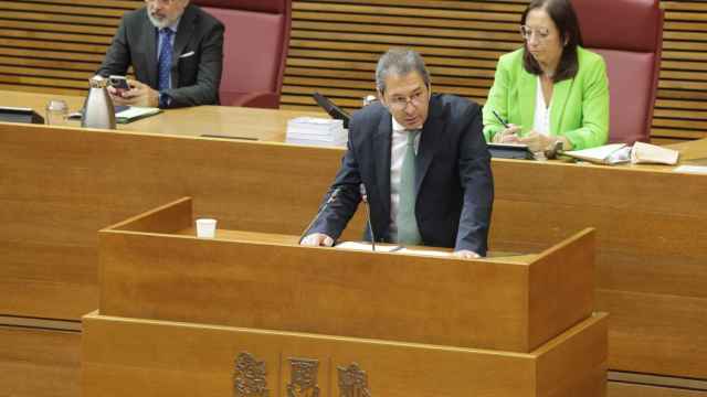 Vicente Barera, en el parlamento valenciano. EE
