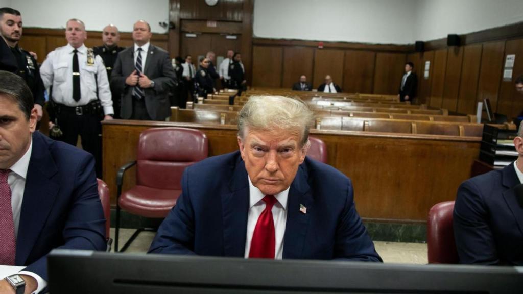 Donald Trump, durante el juicio por el 'Caso del dinero del silencio'.