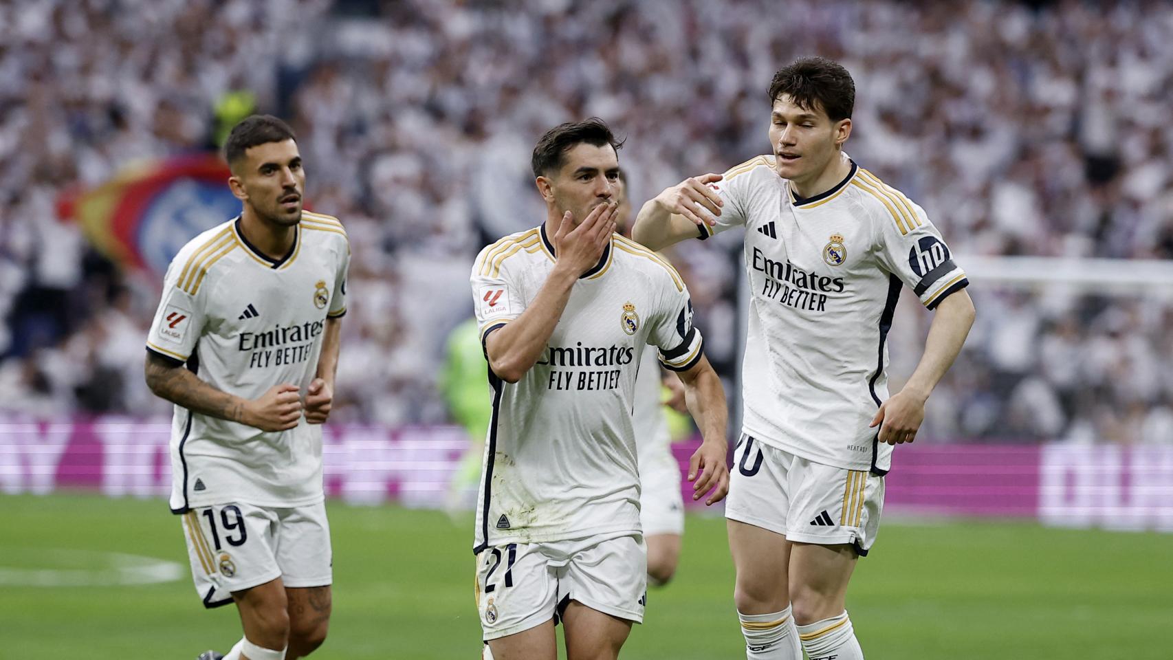 Brahim celebra su gol frente al Cádiz.