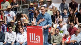 El presidente Pedro Sánchez, este sábado durante un mitin de campaña del PSC en Montmeló (Barcelona).