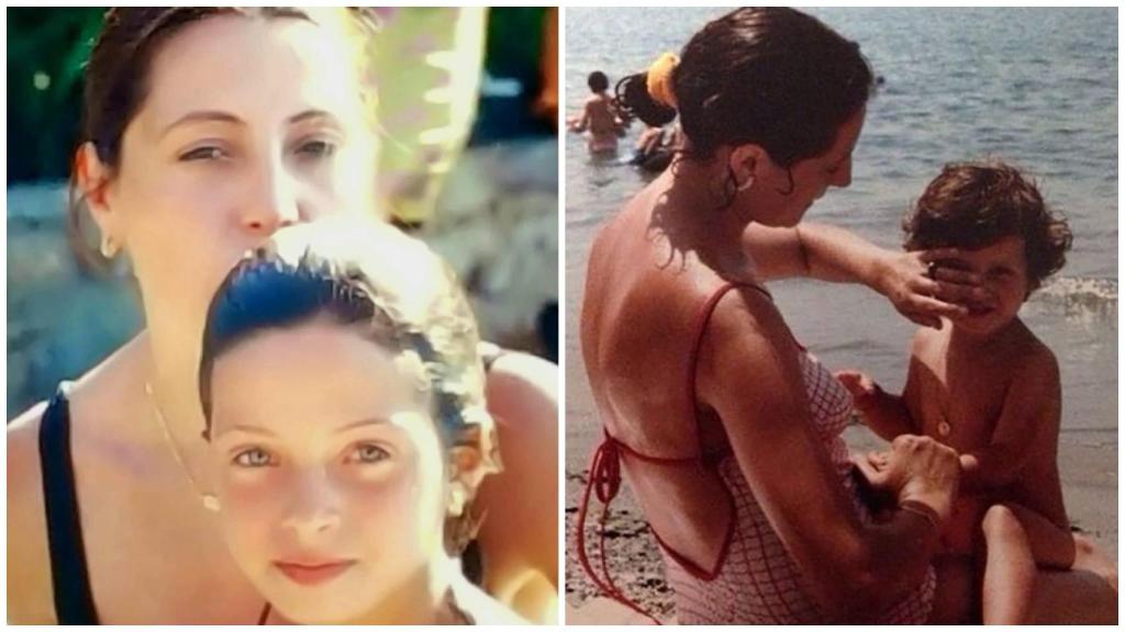 Sara Carbonero, cuando era pequeña, y su madre, en unas imágenes compartidas en su perfil de Instagram.