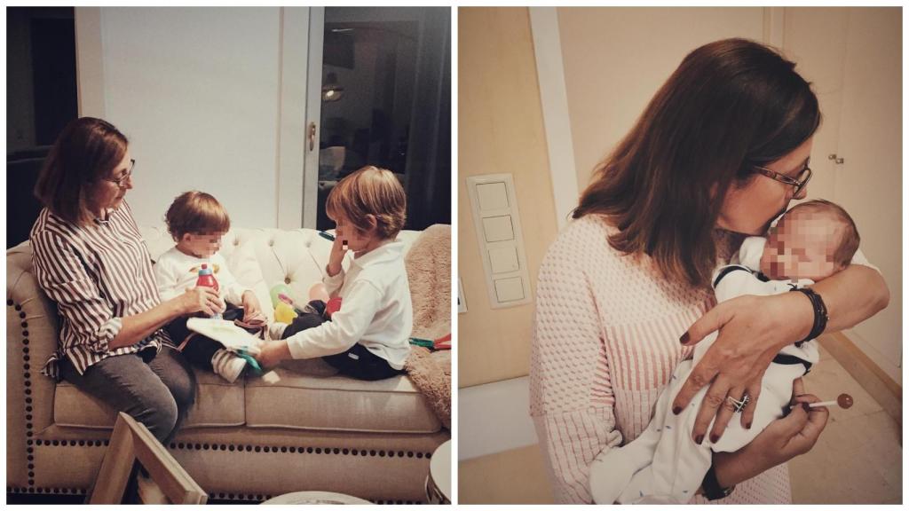 Goyi junto a sus nietos, en unas imágenes compartidas por Sara Carbonero en Instagram.