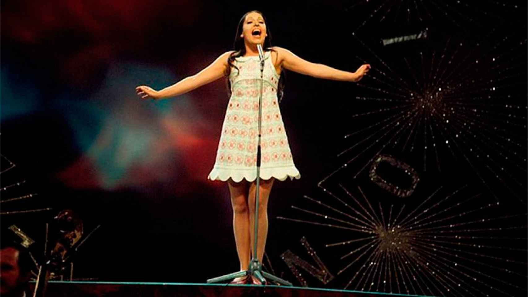 Massiel cantando 'La La La' en el Festival de Eurovisión de 1968.